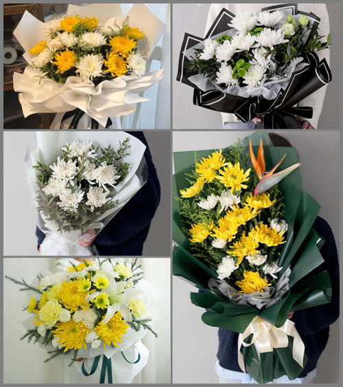河北沧州河间市龙华店乡白事花束代送